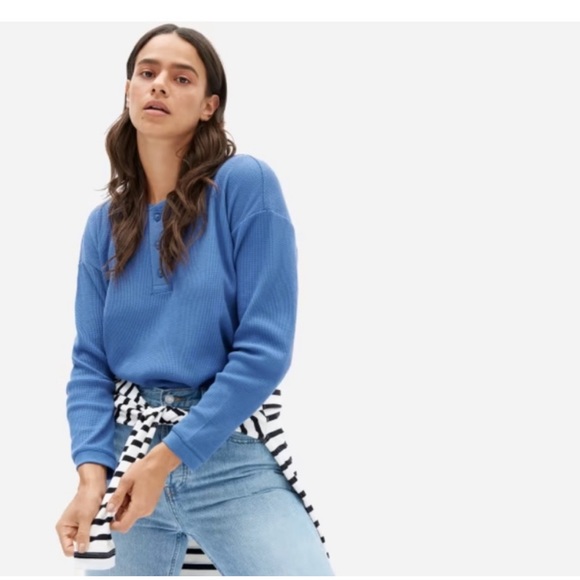 Everlane Tops - Everlane Blue Henley Top